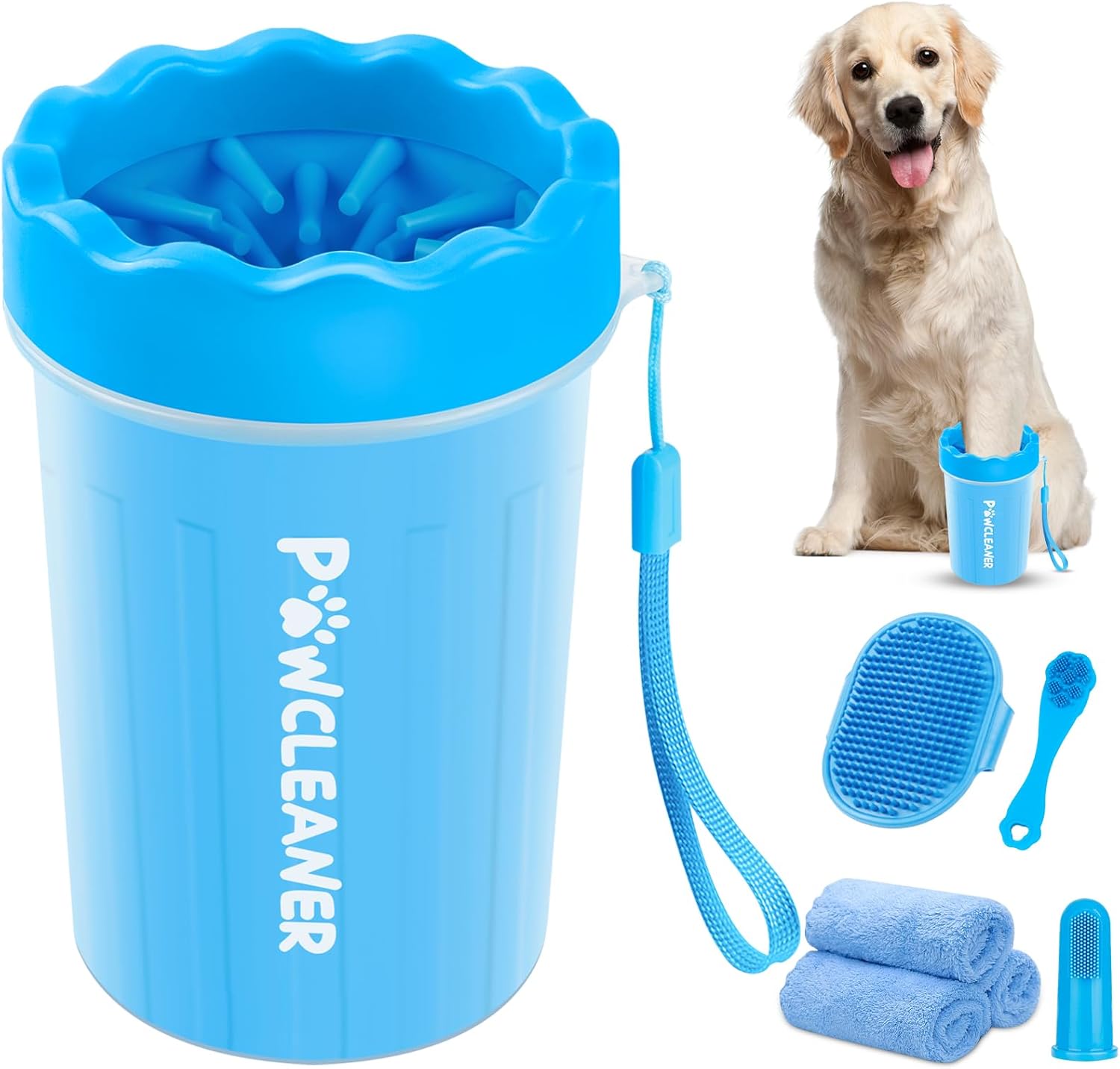 7-in-1 Dog Paw Cleaner Kit (Medium, Blue)