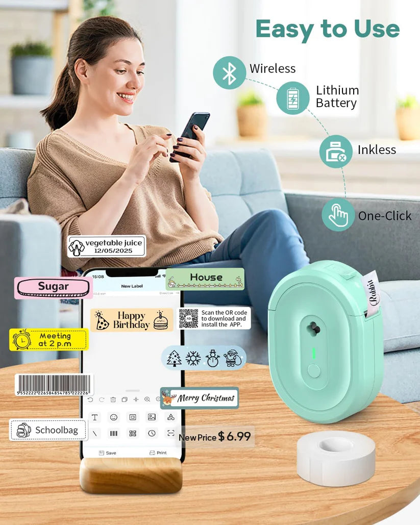 N12 Portable Bluetooth Label Maker (Green)