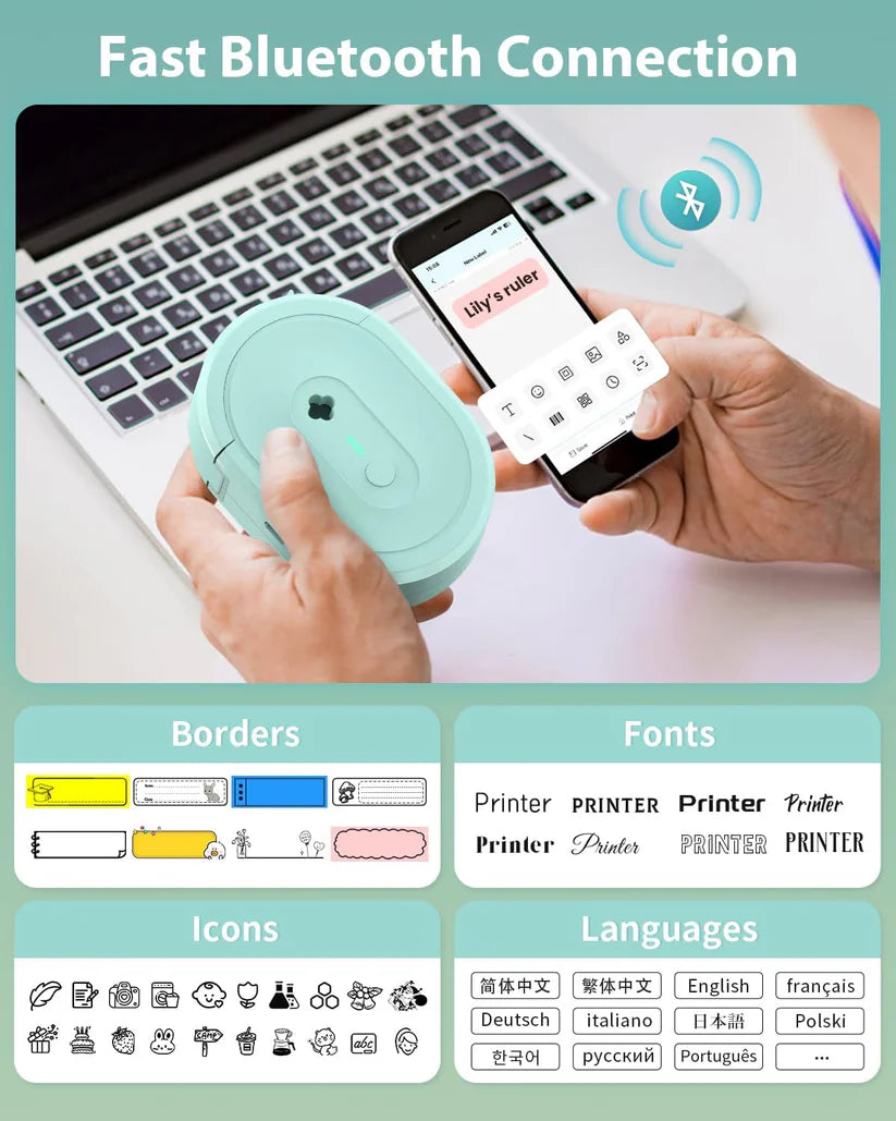 N12 Portable Bluetooth Label Maker (Green)